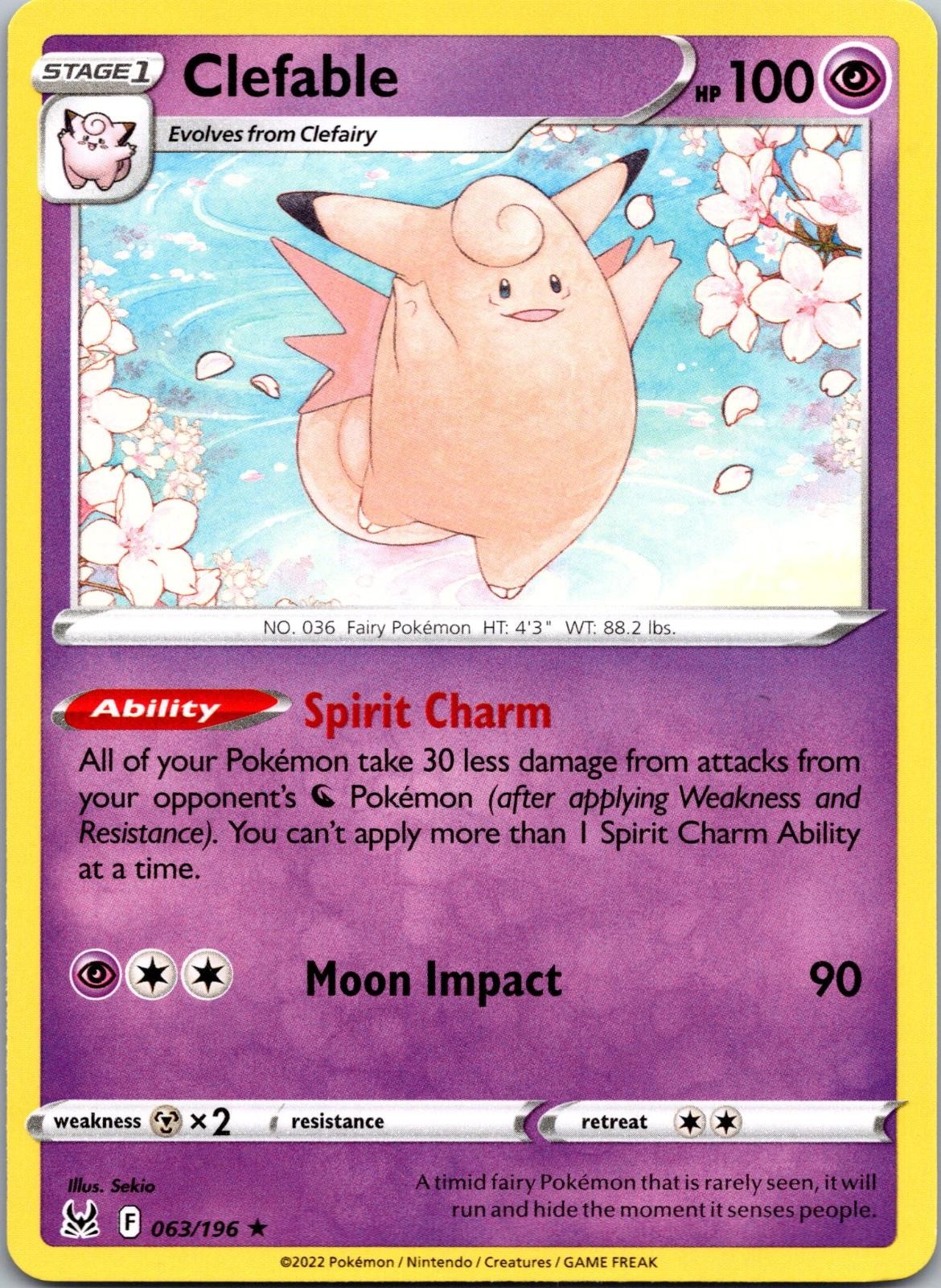 Clefable 063/196 Rare Lost Origin Pokemon Near Mint