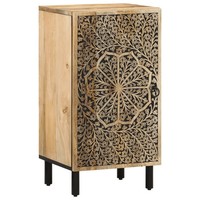 Schmaler Beistellschrank Massivholz Mango 40X33X75 Cm Schlafzimmer