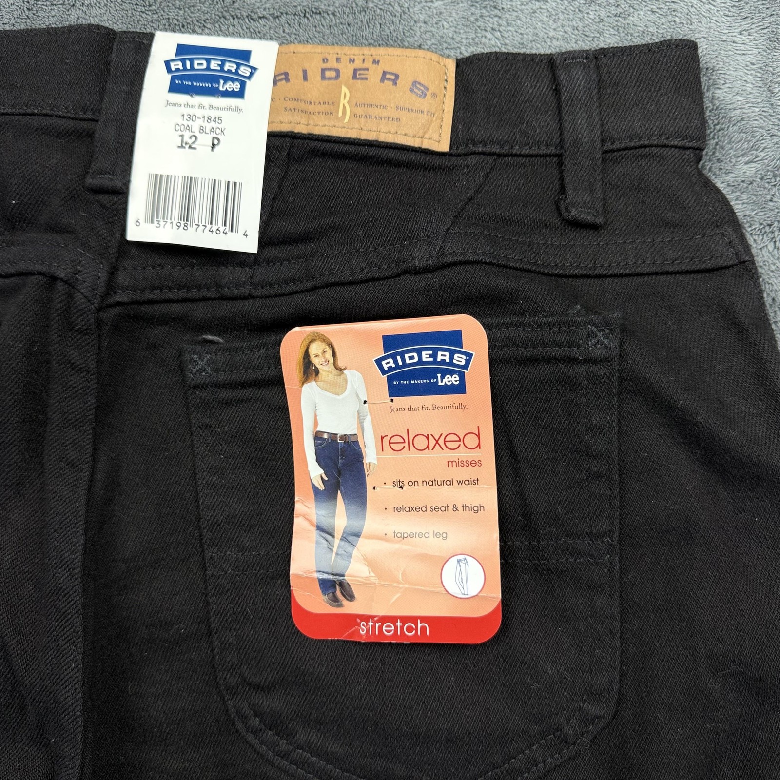 Womens 12p Black High Rise Tapered Stretch Denim