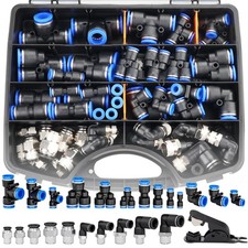 60 PCS Push to Connect Fittings for Air Line Tube, Quick Connect Air Hose Kit