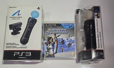 Sony PlayStation Move Bundle PS3 Motion Controllers PS EYE Camera Bundle W/ Box 