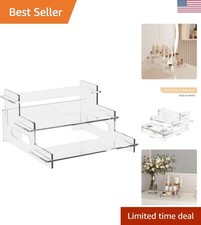 Clear Acrylic Display Risers   3-Tier Shelf Stand for Cupcakes, Perfume, Figu...