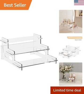 Clear Acrylic Display Risers   3-Tier Shelf Stand for Cupcakes, Perfume, Figu...