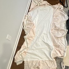 Restoration Hardware Bed Skirt White Light Pink Gray for Bedroom