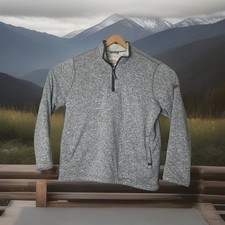 Orvis Men  s Gray Sherpa Lined Fleece 1/4 Zip Pullover Sweater XXL