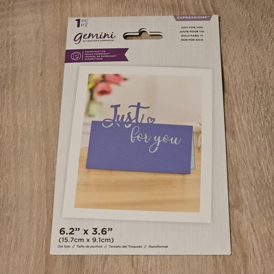 Gemini By Crafters Companion Expressions Papercraft Die ''Just For You'' 6.2x3.6'' 