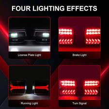 Wireless Trailer Lights Magnetic, Ip67 Waterproof Brake Tail Light Kit, Porta...