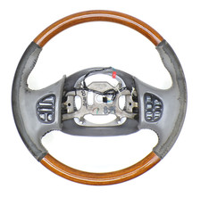 Ford Excursion 99-07 F250 Lincoln Navigator Gray Leather Wood Steering Wheel