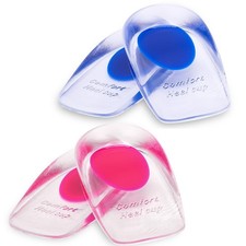 Gel Silicone Heel Cups/Pads - 2 Pair Heel Lifts for Plantar Fasciitis,Heel Pa...