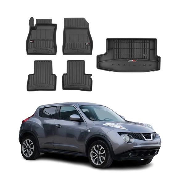 Omac FußMatten & Kofferraumwanne Set FüR Nissan Juke 2010-2019 Gummi Schwarz 5X-image