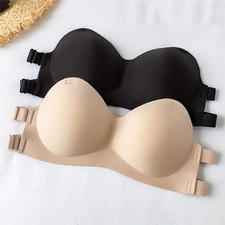 Strapless Bra Seamless Wireless Solid Lightweight Support Bandeau Style Fit