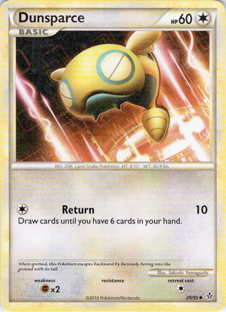 Dunsparce 29/95 Uncommon HGSS Unleashed Pokemon Lightly Played