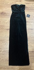 Dreamy Choice Dark Green Rhinestone Strapless Maxi Dress Size XS
