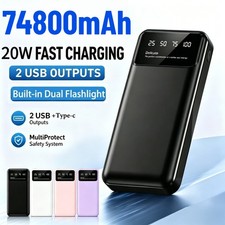 74800mAh Power Bank Portable Charger Fast Charging Battery Pack for Cell Phones