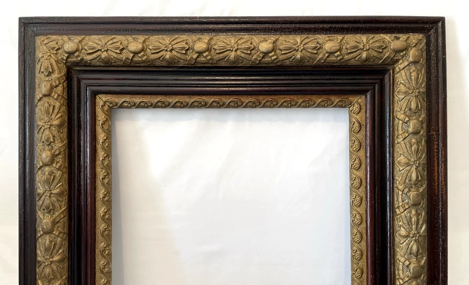 GRAN RETRATO VICTORIANO ANTIGUO MARCO DE CUATRO PIEZAS 16x20 Foto 2 de 4