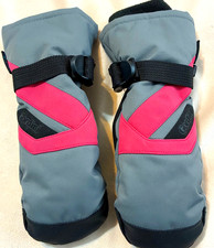 Gordini Girl's Ski Gloves Gray with pink lined Poly blend Size Xsmall