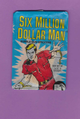 1975 Donruss ''Six Million Dollar Man'' Stickers, Unopened Wax Pack