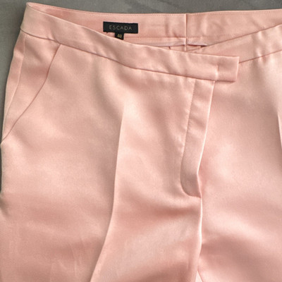 ESCADA Damen Anzughose Satin Viskose Rosa Gr. 40 Regular gerade Bundfalte