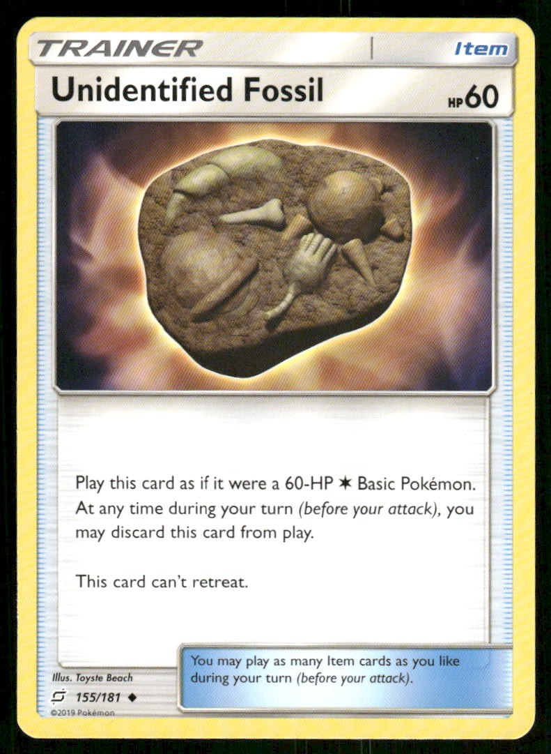2019 Pokemon Unidentified Fossil Uncommon Team Up 155/181 NM
