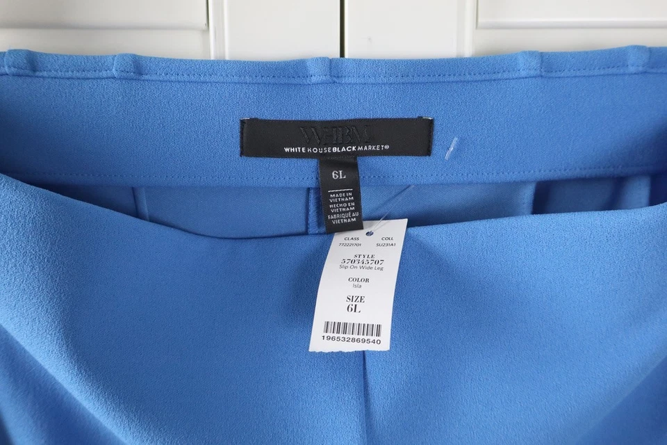 Pantalones de pierna ancha de crepé sin cordones WHITE HOUSE BLACK MARKET NUEVOS CON ETIQUETAS $89 en 6L 6 de alto Foto 3 de 4