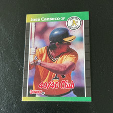 1989 Donruss Jose Canseco #643 40/40 Club Oakland Athletics Baseball Card