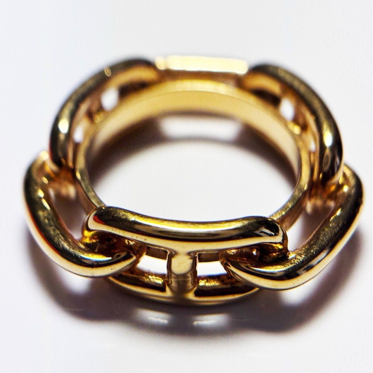 Hermes Scarf Ring Chaine d'Ancre For the Carré 90 Gold No Box — image 5