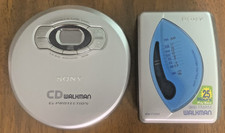 Lot of 2 BROKEN SONY Walkman CD and Cassette Players for Repair or Parts - READ