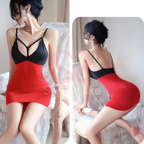 Women Tight-fitting Summer V Neck Dress Suspenders Ladies Camisole Skirt
