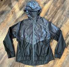 Nike Womens Sportswear Windbreaker Full Zip Vented Greenish Hooded Jacket Large
