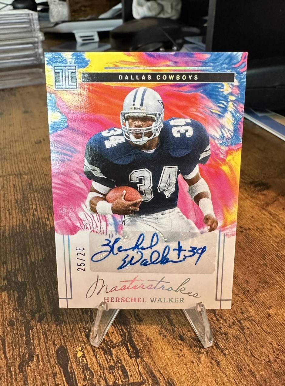 2022 Panini Impeccable Herschel Walker Masterstrokes Auto 25/25 Bookend Cowboys