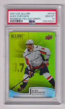 2021-22 Upper Deck Allure Alex Ovechkin Rainbow Yellow Green PSA 10 Gem Mint
