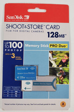 SanDisk 128Mb Memory Stick Pro Duo SDMSPDS-128-A99 w/Adapter NEW SEALED