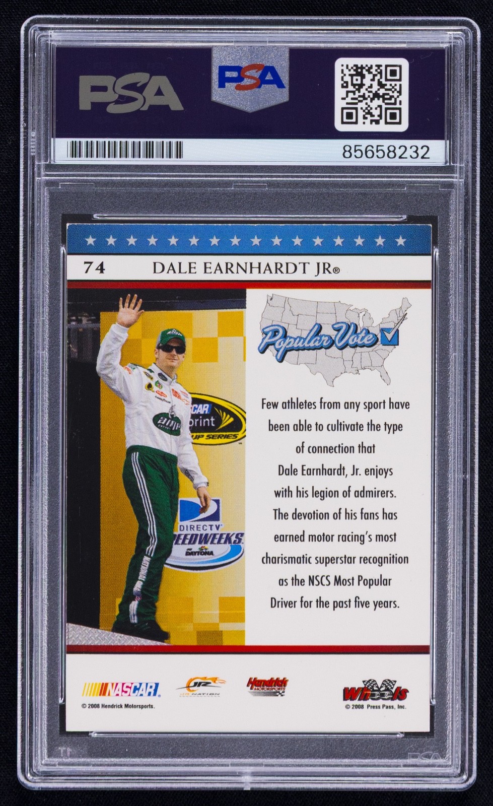 Dale Earnhardt Jr Signed 2008 Wheels American Thunder Card #74 (PSA) NASCAR Auto view 2