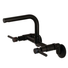 Kingston Brass KS812 Concord 1.8 GPM Widespread Bridge Kitchen - Black