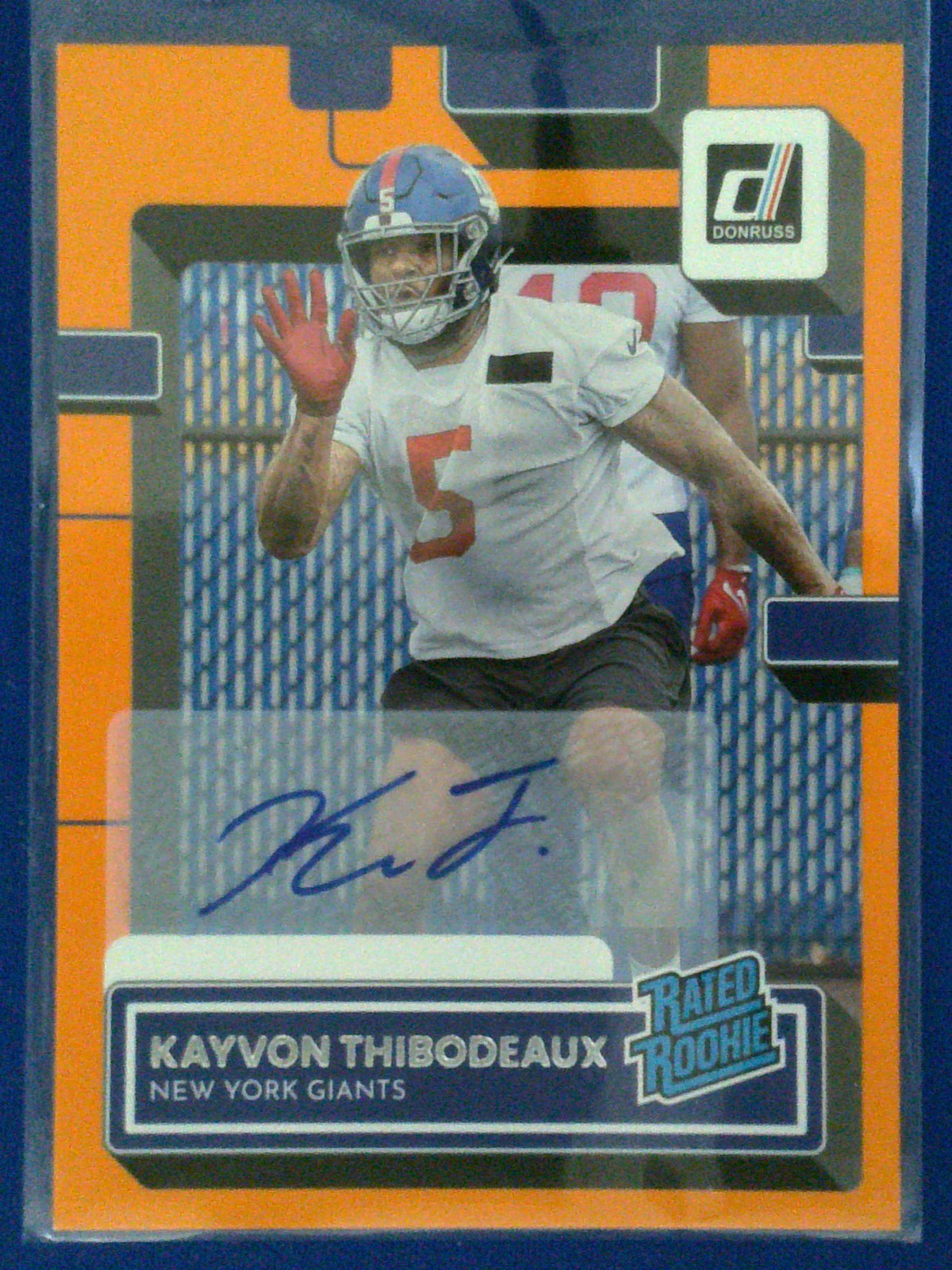 2022 Donruss #352 Kayvon Thibodeaux Rated Rookies Autographs Orange