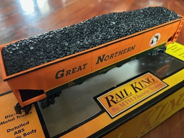 GREAT NORTHERN EMPIRE BUILDER HOPPER / COAL LOAD O GUAGE MTH RAILING - NEW RARE - Image 2 of 4