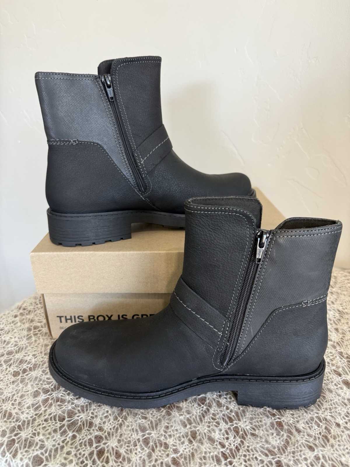 Women's Collection by Clarks Black Ankle Boots. New in box. Size 9 image 2