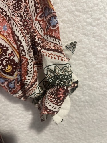 Fig & Flower Anthropologie Womens 2X Paisley Floral Blouse BOHO Peasant 3/4 Slv. - Picture 5 of 12