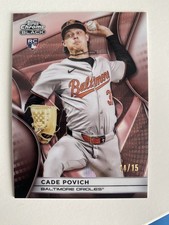 2025 Topps Chrome Black Cade Povich RC #21 Rose Gold Wave Refractor /15 Orioles