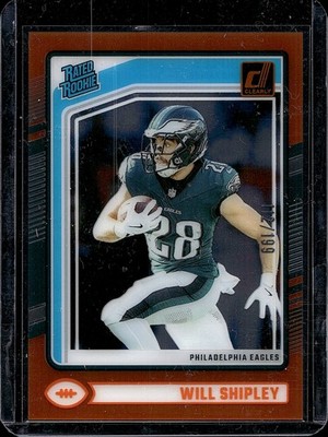 Will Shipley RC #87 Orange /199 2024 Clearly Donruss Eagles