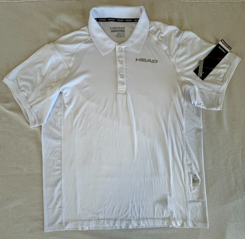 HEAD Herren Spacedye Gotham Poloshirt XL Weiß Performance Kurzarm Neu mit Etikett - Bild 1 von 20