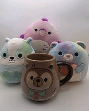 Squishmallows Plush Lot w/ Mug Banks Cyrena Shimi