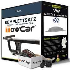 Für VW Golf V Fliessheck Typ 1K1 Anhängerkupplung starr +eSatz 13pol uni 03- Kit