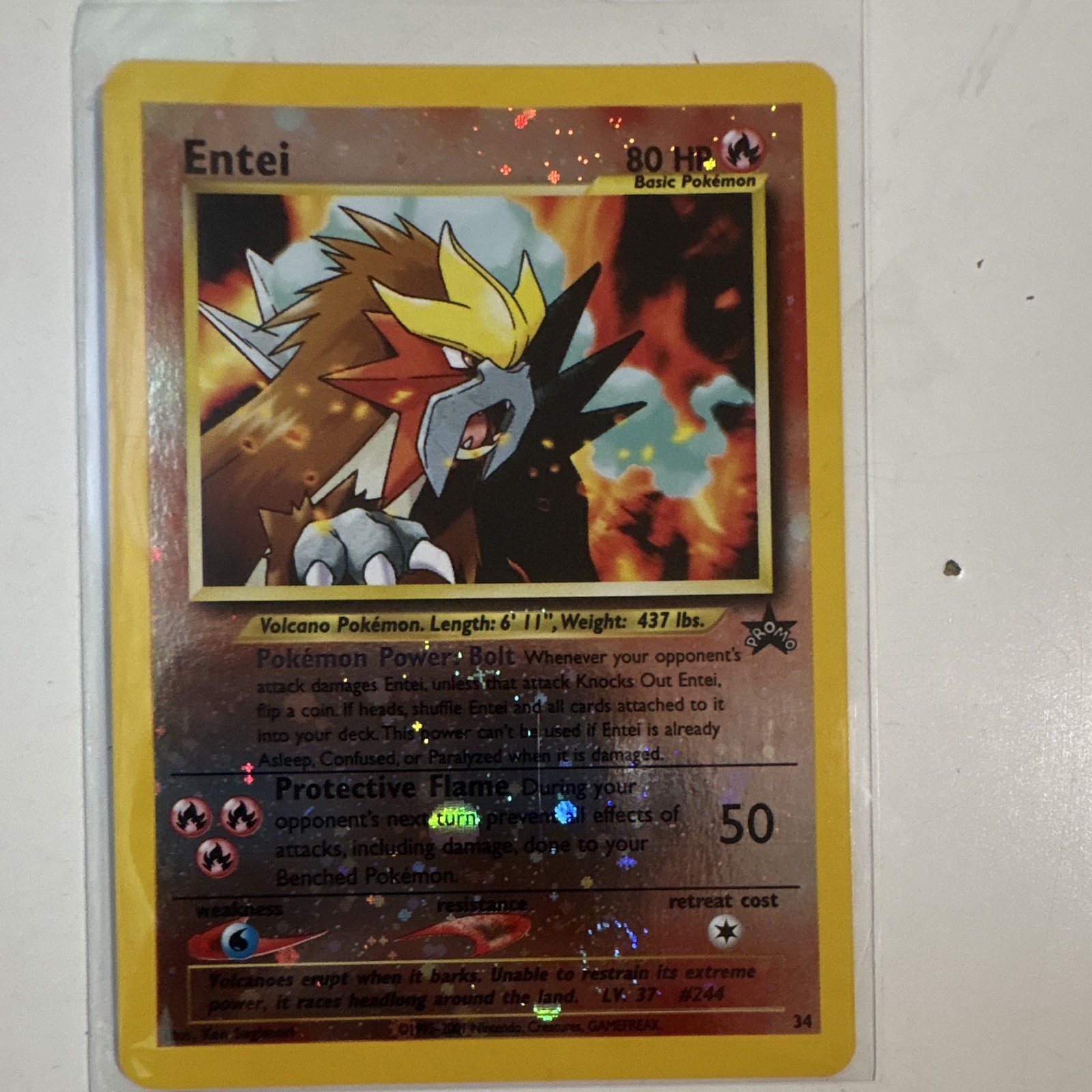 Entei 34/53 Wotc Promo Reverse Holo Holo Rare Basic Pokemon Card 80 HP