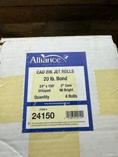2+ Rolls 24"x400'+ Cad ink jet 20lb Bond IPF 2” core 96 bright Plotter Paper