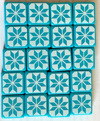 Azul Board Game Replacement Tiles - COMPLETE SET OF 20 - SNOWFLAKE - Excellent