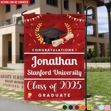 Bandiera da Giardino Congratulazioni Classe 2025, Decorazione Cortile Laurea Personalizzata