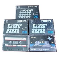 5x Philips Kassetten C90 CD Extra FE-I 60 Typ...