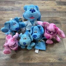 Nickelodeon Blues Clues Plush LOT 6 Blue Magnenta Dogs Plushies Puppet