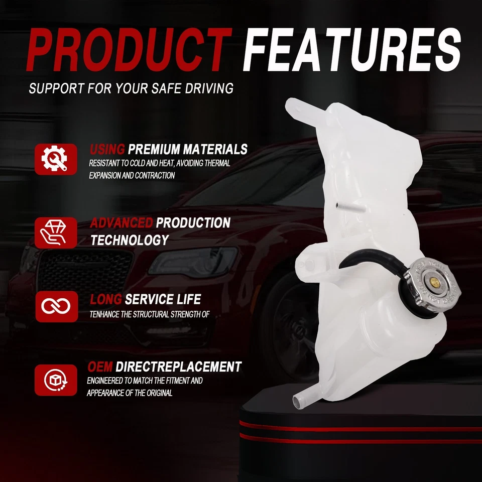 Tanque de depósito de refrigerante con tapa para Dodge Challenger Charger Chrysler 300 11-21 Foto 3 de 4